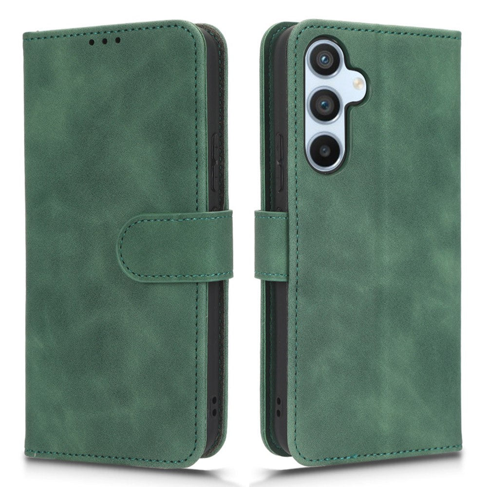 For Samsung Galaxy M14 5G Leather Stand Wallet Mobile Case Shockproof Phone Cover - Green