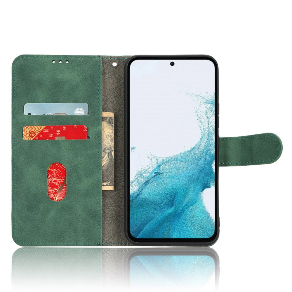 For Samsung Galaxy M14 5G Leather Stand Wallet Mobile Case Shockproof Phone Cover - Green