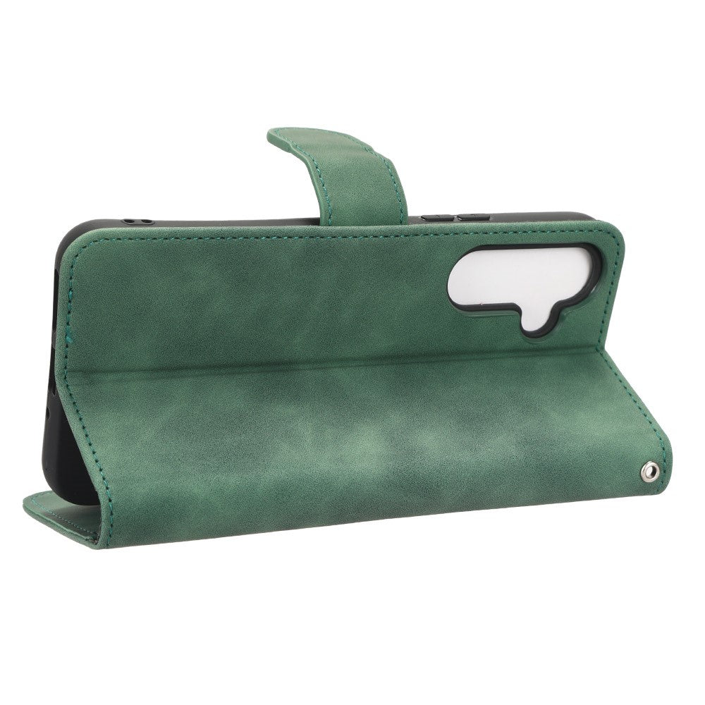 For Samsung Galaxy M14 5G Leather Stand Wallet Mobile Case Shockproof Phone Cover - Green