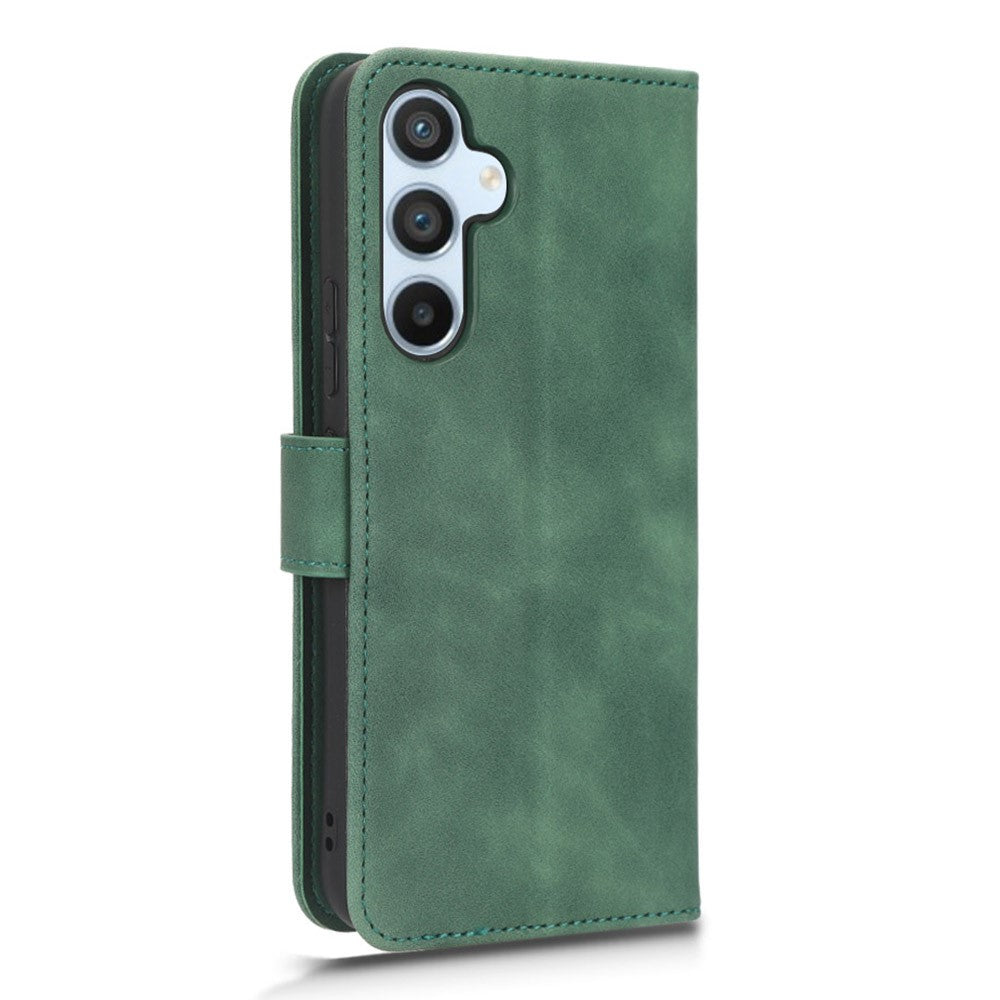 For Samsung Galaxy M14 5G Leather Stand Wallet Mobile Case Shockproof Phone Cover - Green