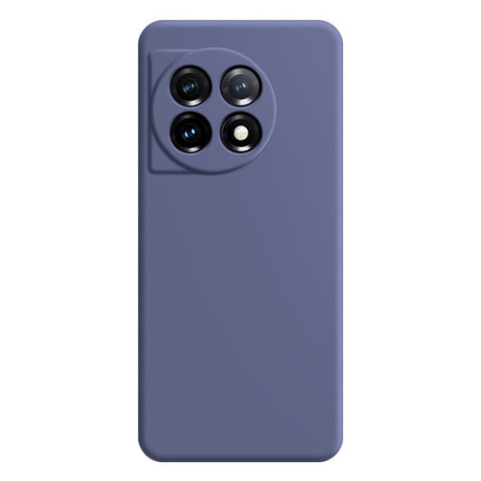 For OnePlus 11 5G Soft TPU Non-Slip Rubberized Back Cover Fiber Lining Straight Edge Phone Case - Grey Blue