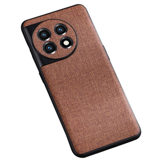 For OnePlus Ace 2 5G / 11R 5G Cloth Texture TPU Phone Cover Anti-fall Cell Phone Case - Brown