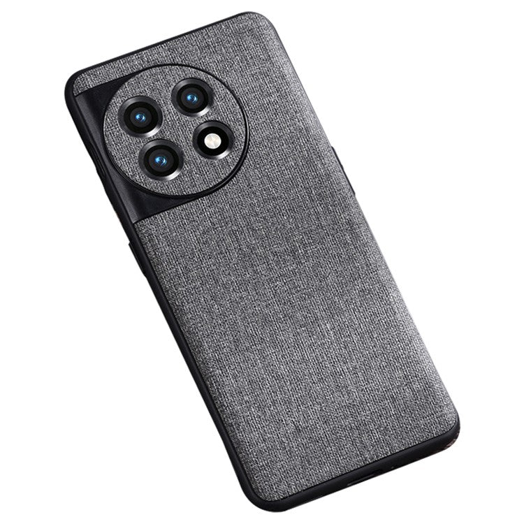 For OnePlus Ace 2 5G / 11R 5G Cloth Texture TPU Phone Cover Anti-fall Cell Phone Case - Grey