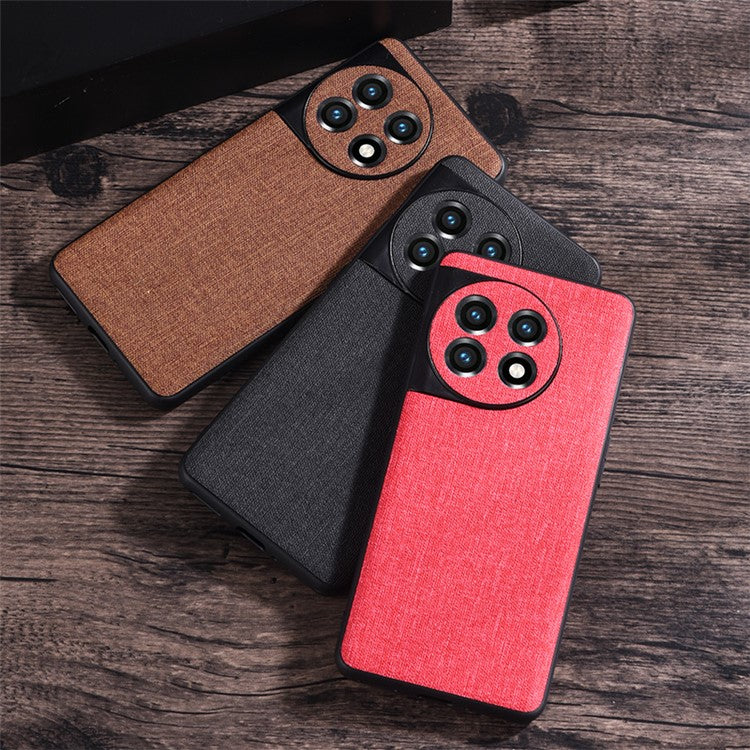 For OnePlus Ace 2 5G / 11R 5G Cloth Texture TPU Phone Cover Anti-fall Cell Phone Case - Grey