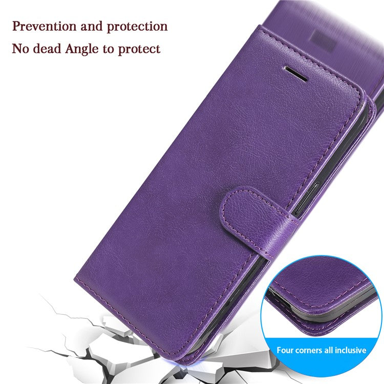 KT Leather Series-2 for Oppo Reno8 T 4G PU Leather Phone Cover Phone Stand Wallet Case with Strap - Purple