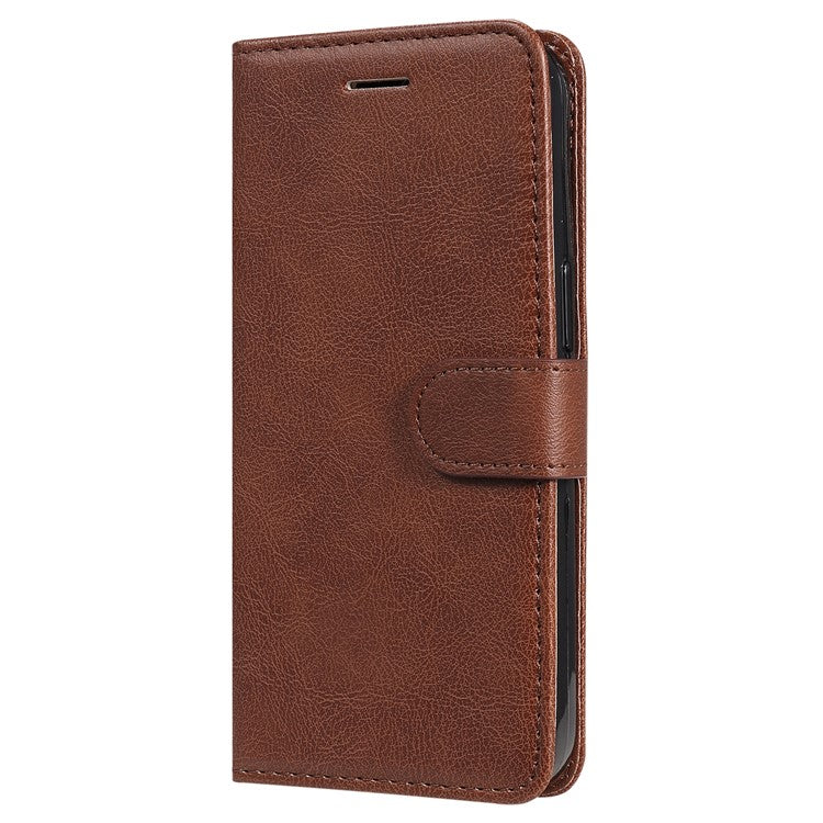 KT Leather Series-2 for Oppo Reno8 T 4G PU Leather Phone Cover Phone Stand Wallet Case with Strap - Brown