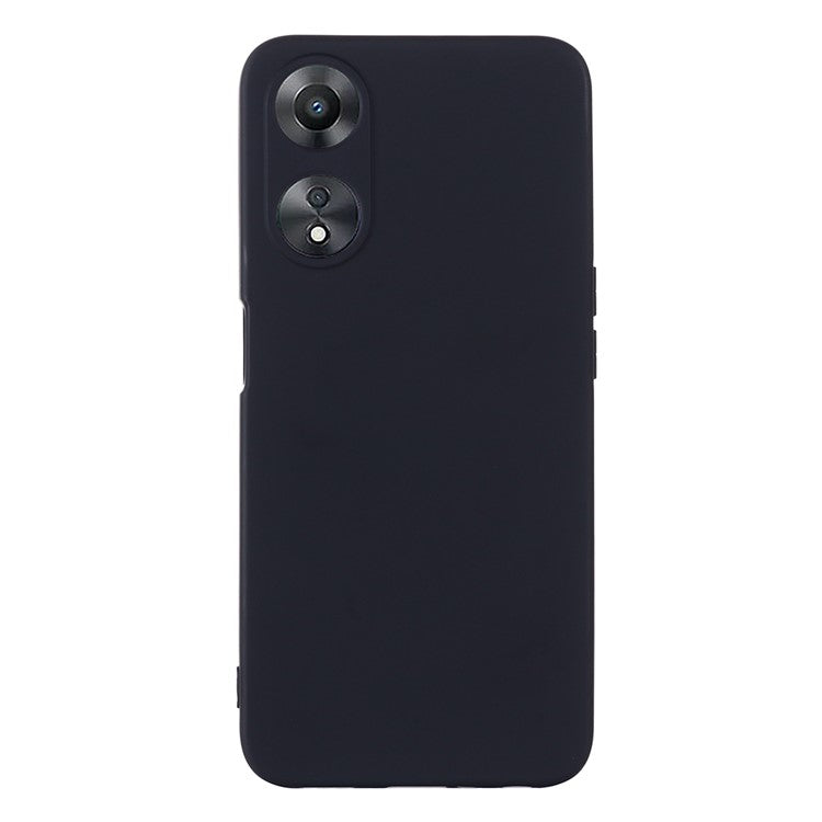 Phone Cover for Oppo A58 5G / A58x 5G / A78 5G , Liquid Silicone Anti-Dust Soft Lining Protective Case with Strap - Black