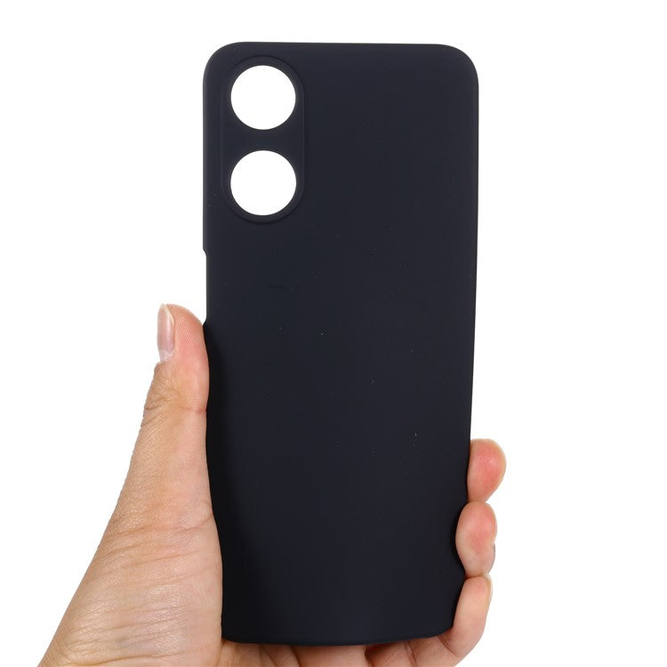 Phone Cover for Oppo A58 5G / A58x 5G / A78 5G , Liquid Silicone Anti-Dust Soft Lining Protective Case with Strap - Black