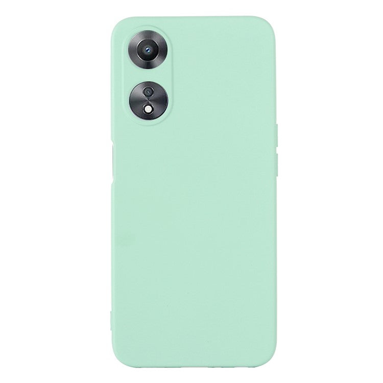 Phone Cover for Oppo A58 5G / A58x 5G / A78 5G , Liquid Silicone Anti-Dust Soft Lining Protective Case with Strap - Green