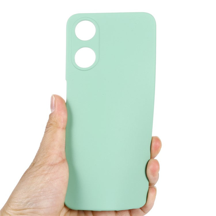 Phone Cover for Oppo A58 5G / A58x 5G / A78 5G , Liquid Silicone Anti-Dust Soft Lining Protective Case with Strap - Green