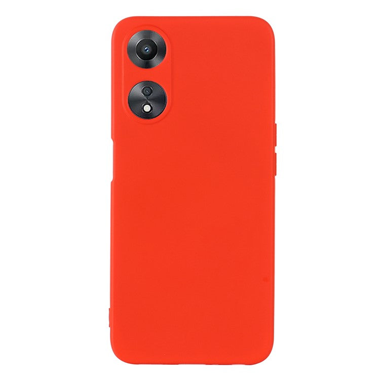 Phone Cover for Oppo A58 5G / A58x 5G / A78 5G , Liquid Silicone Anti-Dust Soft Lining Protective Case with Strap - Red