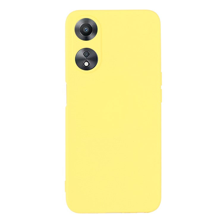 Phone Cover for Oppo A58 5G / A58x 5G / A78 5G , Liquid Silicone Anti-Dust Soft Lining Protective Case with Strap - Yellow