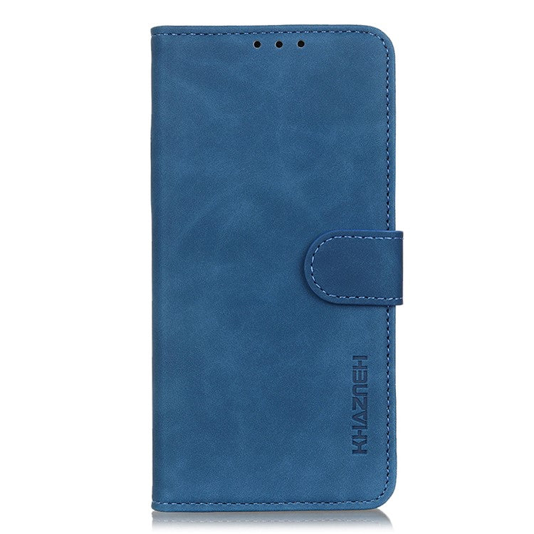 KHAZNEH For Google Pixel 7a Phone Leather Case Retro Texture Phone Cover with Stand Wallet - Blue
