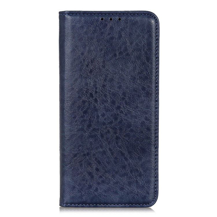 For Google Pixel 7a Stand Wallet Phone Case Crazy Horse Texture Leather+TPU Phone Cover - Blue