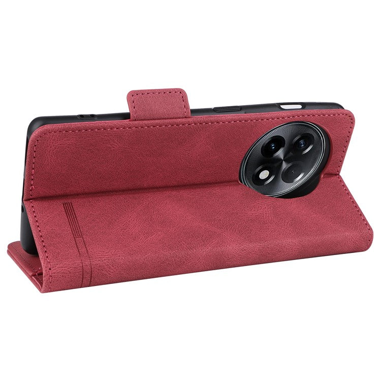 For OnePlus Ace 2 5G / 11R 5G Anti-scratch Magnetic PU Leather Anti-drop Case Hardware Decor Wallet Stand Shell - Rose