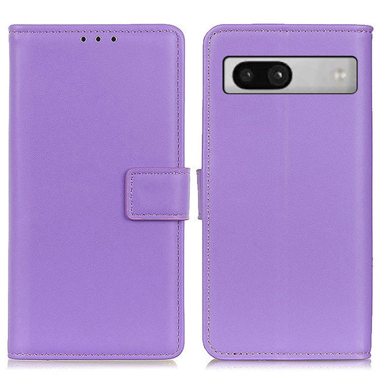 Phone Leather Case for Google Pixel 7a , Full Protection Wallet Stand Phone Cover - Purple