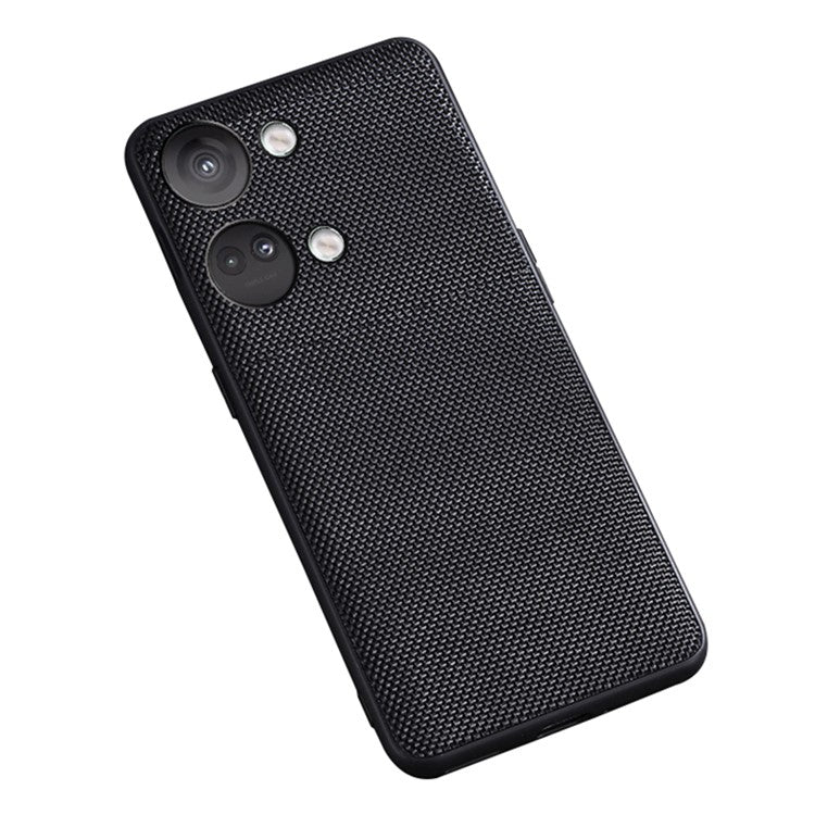 For OnePlus Nord 3 5G / Ace 2V Cell Phone Back Cover Nylon Coated Soft TPU Phone Case - Black