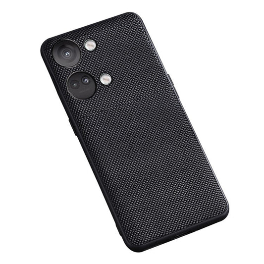 For OnePlus Nord 3 5G / Ace 2V Cell Phone Back Cover Nylon Coated Soft TPU Phone Case - Black