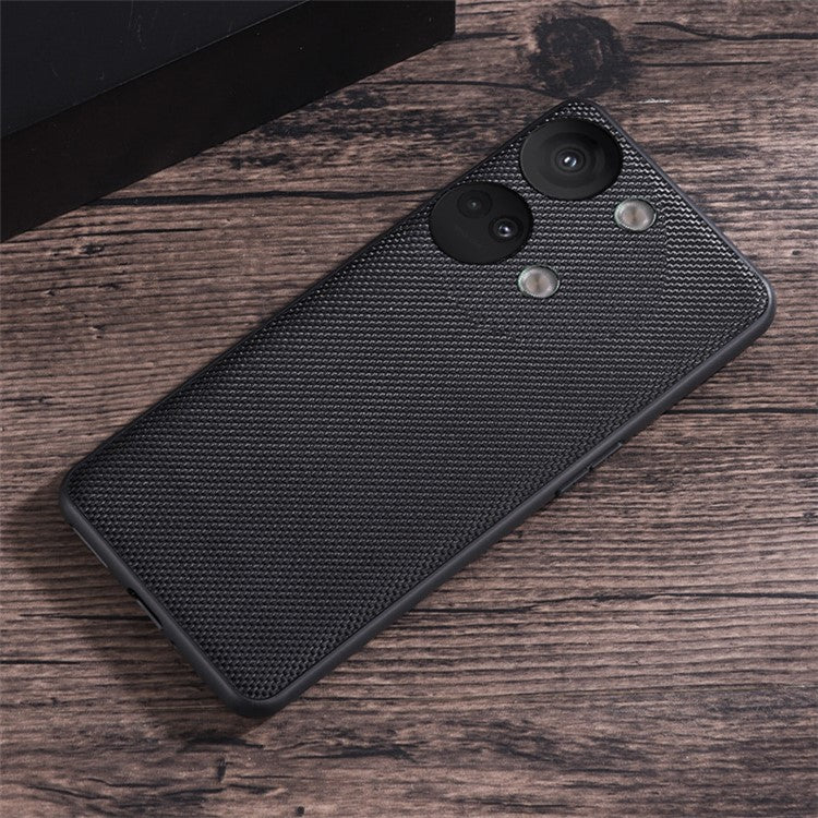 For OnePlus Nord 3 5G / Ace 2V Cell Phone Back Cover Nylon Coated Soft TPU Phone Case - Black