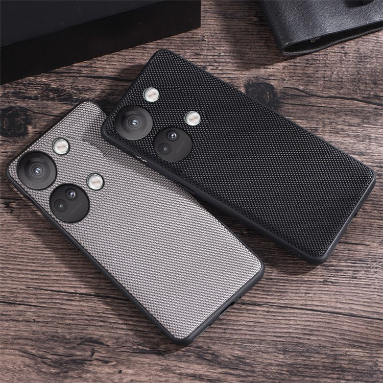 For OnePlus Nord 3 5G / Ace 2V Cell Phone Back Cover Nylon Coated Soft TPU Phone Case - Black