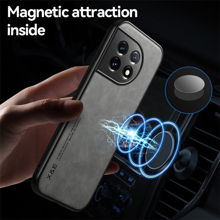 X&E Skin-Touch Phone Case for OnePlus 11 5G Protective Cover PU Leather TPU PC Cover Slim Case - Green