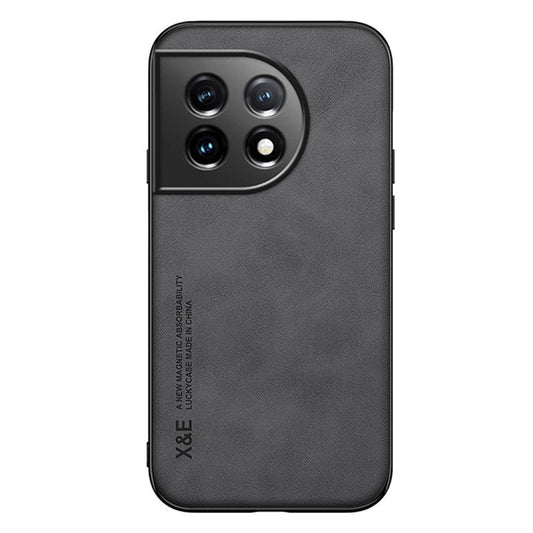 X&E Skin-Touch Phone Case for OnePlus 11 5G Protective Cover PU Leather TPU PC Cover Slim Case - Dark Grey