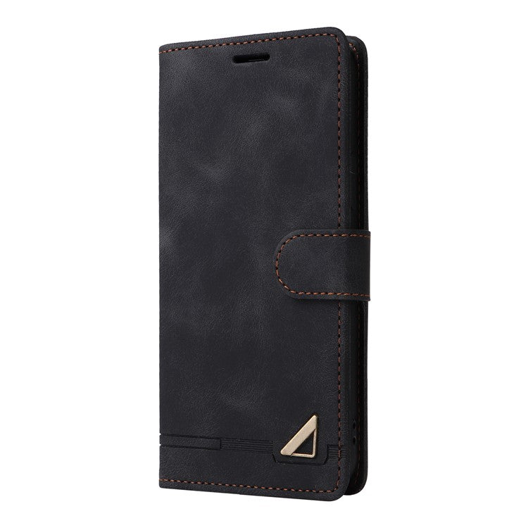 007 Series Wallet Leather Case for Google Pixel 7a , Skin-touch Feeling Flip Folio Stand Phone Cover - Black