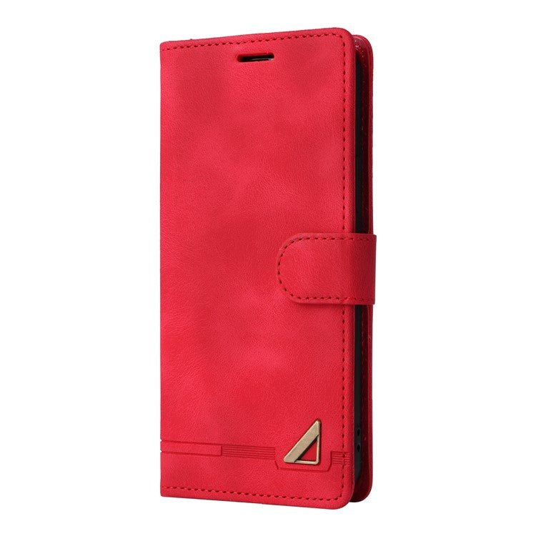 007 Series Wallet Leather Case for Google Pixel 7a , Skin-touch Feeling Flip Folio Stand Phone Cover - Red