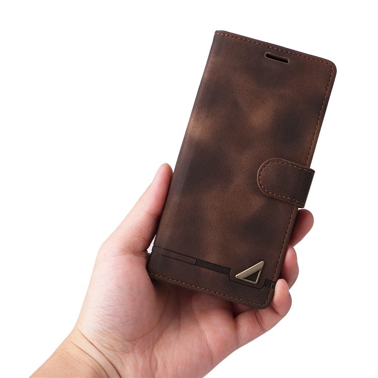 007 Series Wallet Leather Case for Google Pixel 7a , Skin-touch Feeling Flip Folio Stand Phone Cover - Brown