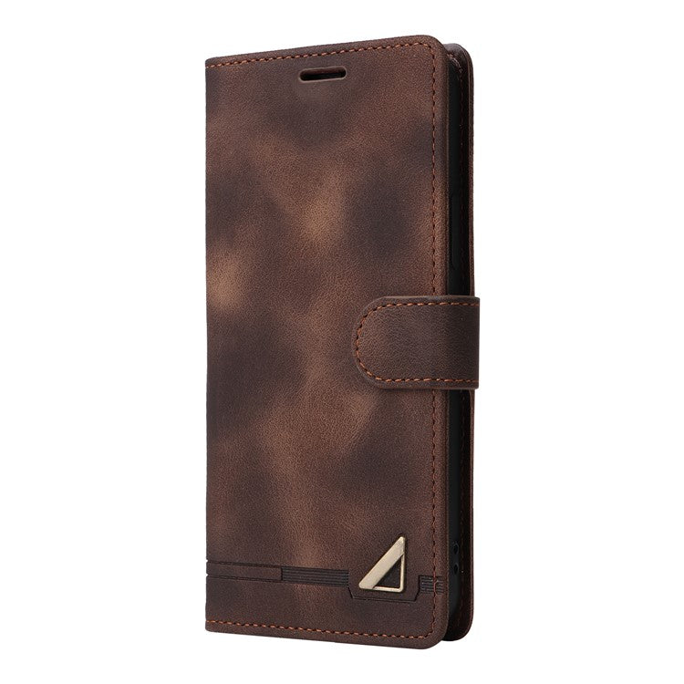 007 Series Wallet Leather Case for Google Pixel 7a , Skin-touch Feeling Flip Folio Stand Phone Cover - Brown