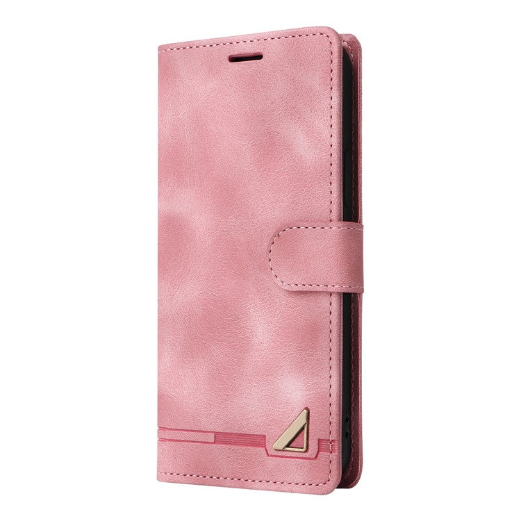 007 Series Wallet Leather Case for Google Pixel 7a , Skin-touch Feeling Flip Folio Stand Phone Cover - Pink