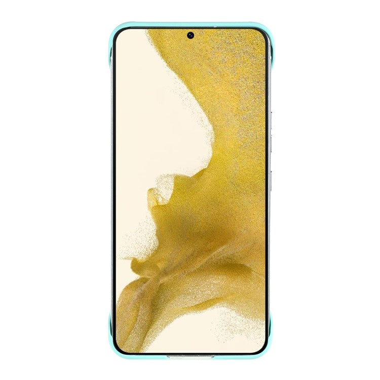 For Samsung Galaxy S22 5G Hard PC Shock Absorption Phone Case Skin-touch Frameless Cover - Light Cyan