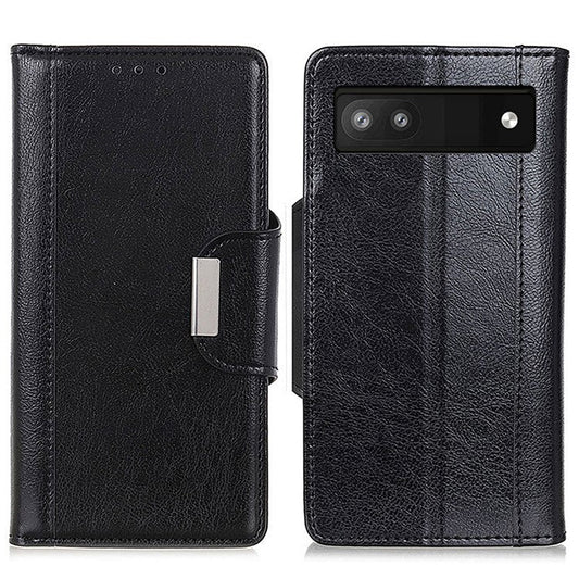 Shockproof Phone Case for Google Pixel 7a PU Leather Folio Flip Cover Wallet Stand Phone Protector - Black