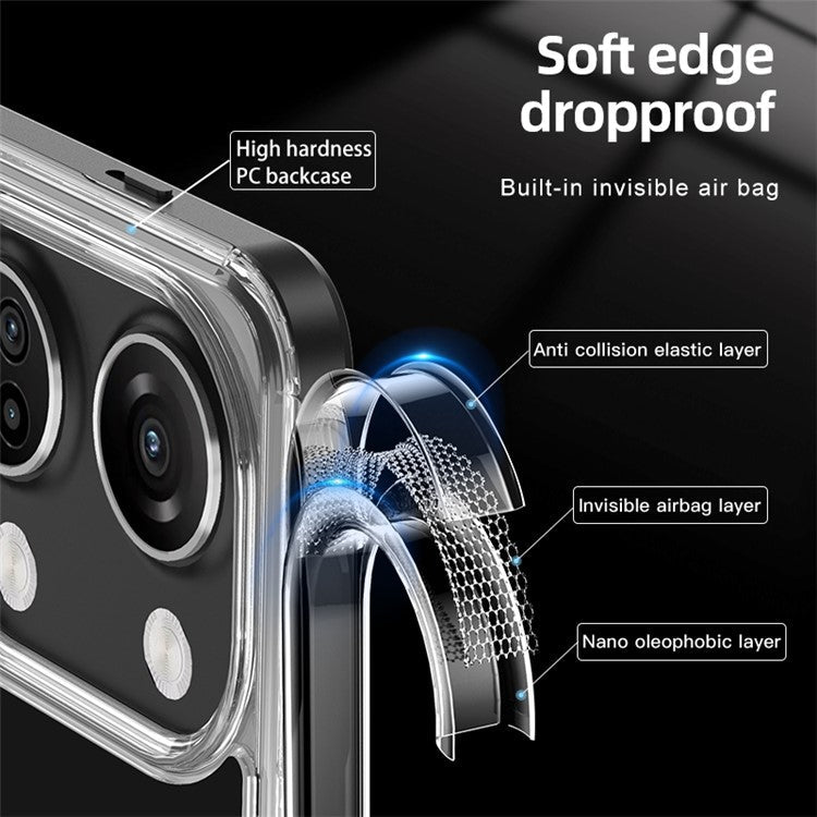 For OnePlus Nord 3 5G / Ace 2V Mobile Phone Case Hard PC Soft TPU Air Cushion Protective Cover - Black