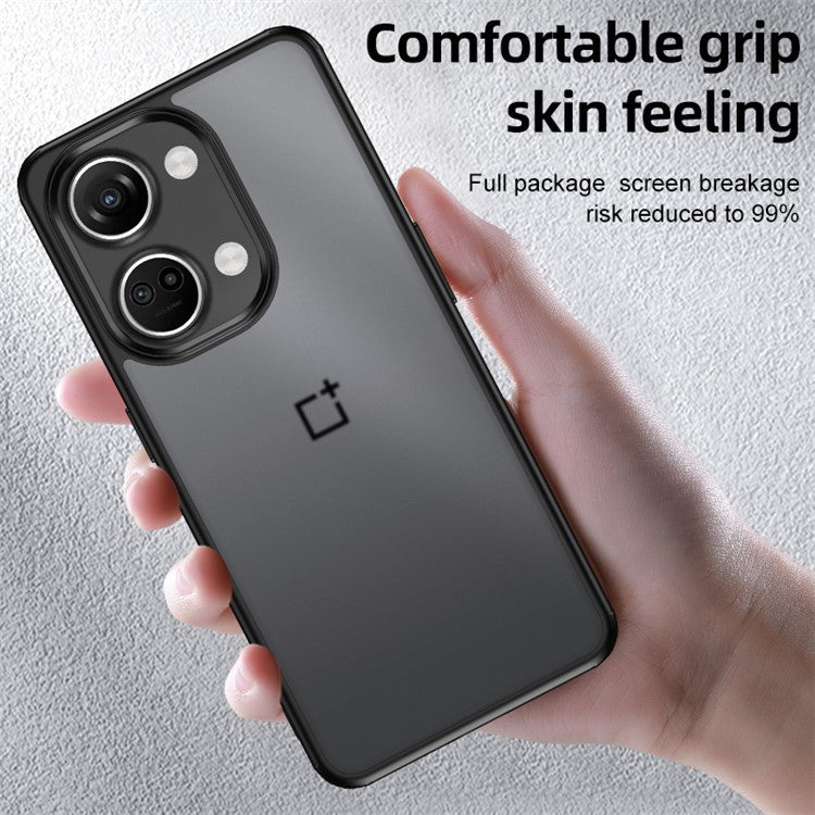 For OnePlus Nord 3 5G / Ace 2V Mobile Phone Case Hard PC Soft TPU Air Cushion Protective Cover - Black