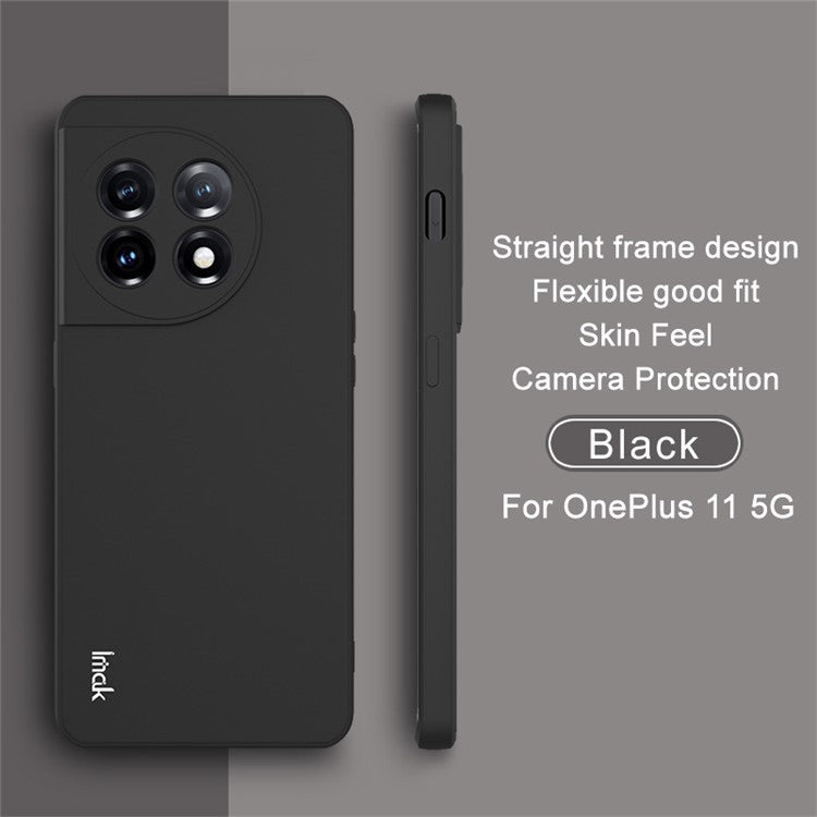 IMAK UC-4 Series Anti-Drop Slim Case for OnePlus 11 5G TPU Case Straight Edge Cell Phone Cover - Black
