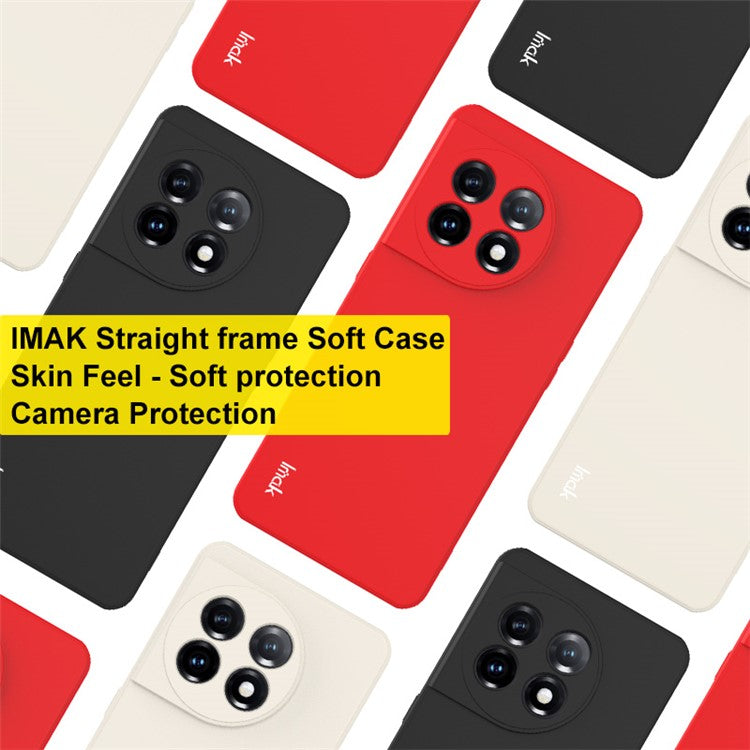 IMAK UC-4 Series Anti-Drop Slim Case for OnePlus 11 5G TPU Case Straight Edge Cell Phone Cover - Black
