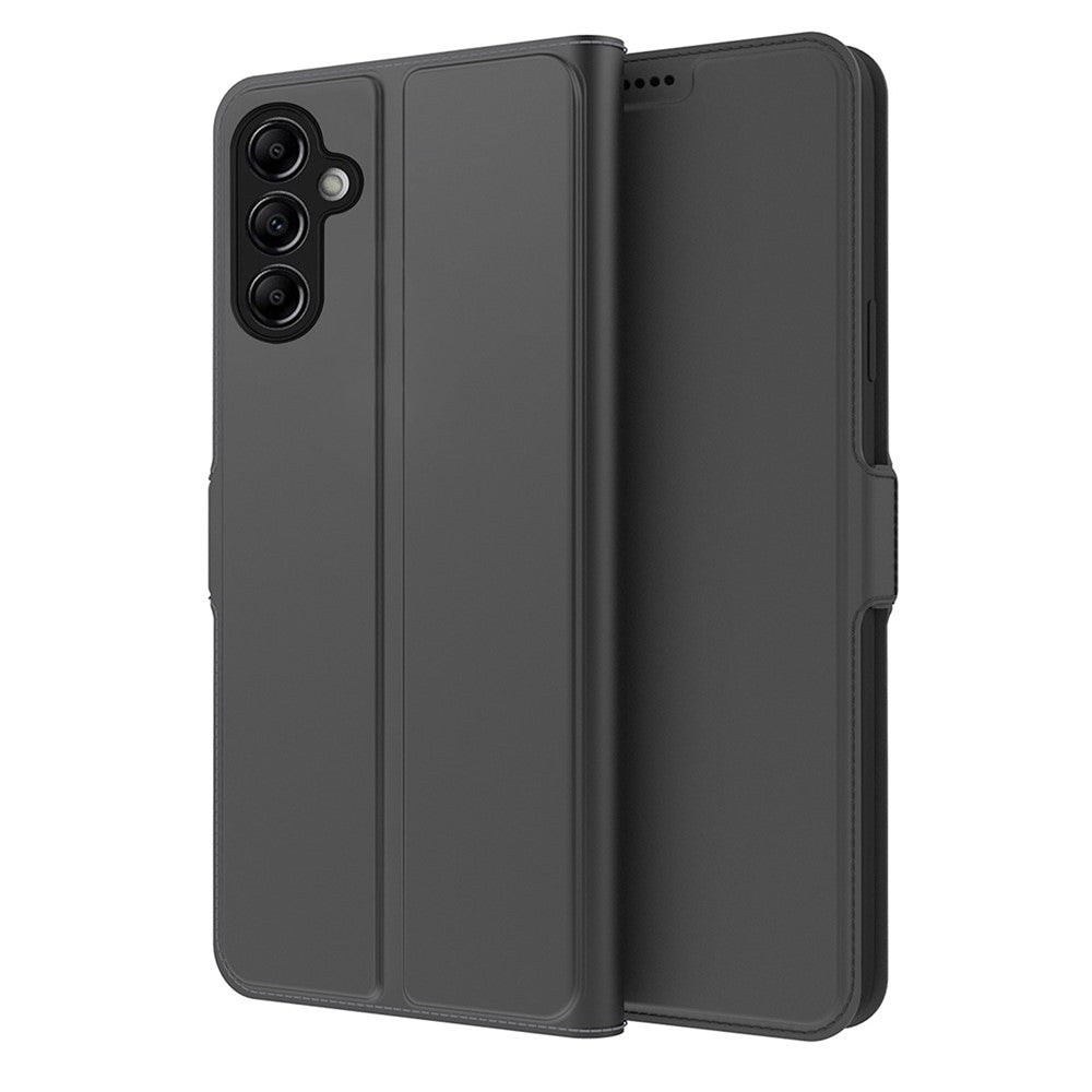 For Samsung Galaxy M14 5G Stand Leather Phone Case Card Holder Mobile Phone Cover - Black