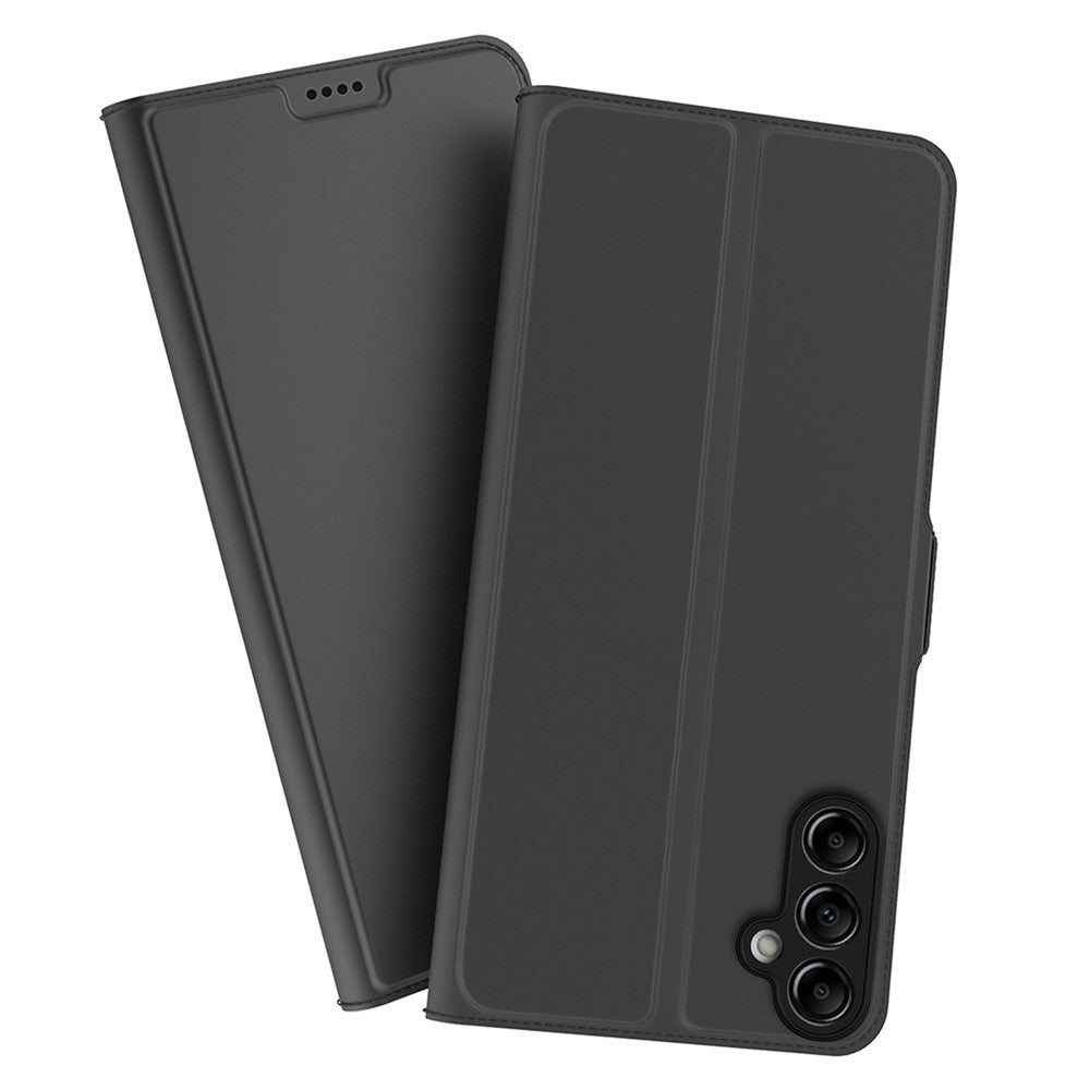 For Samsung Galaxy M14 5G Stand Leather Phone Case Card Holder Mobile Phone Cover - Black