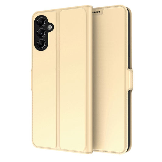 For Samsung Galaxy M14 5G Stand Leather Phone Case Card Holder Mobile Phone Cover - Gold
