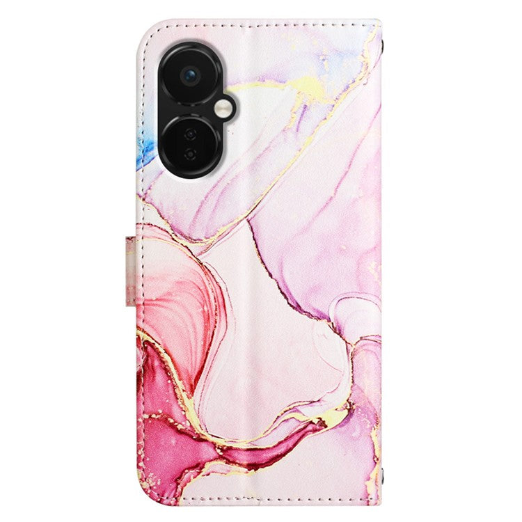 For OnePlus Nord CE 3 Lite 5G / Nord N30 5G Phone Case Marble Pattern YB Pattern Printing Leather Series-5 Phone Cover - Rose Gold 005
