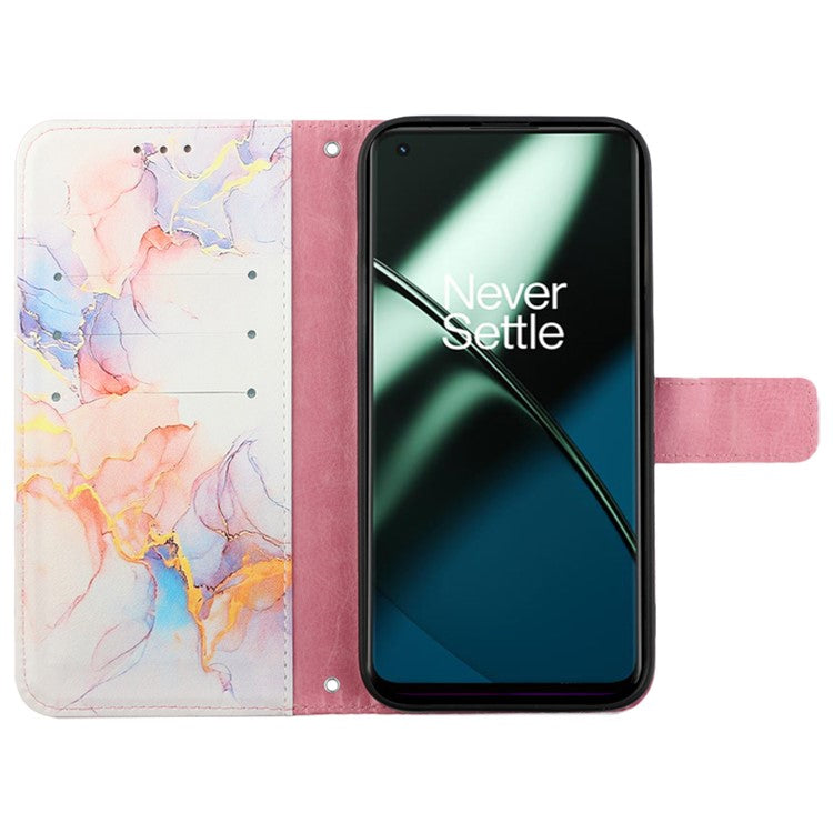 For OnePlus Nord CE 3 Lite 5G / Nord N30 5G Phone Case Marble Pattern YB Pattern Printing Leather Series-5 Phone Cover - Milky Way Marble White 004