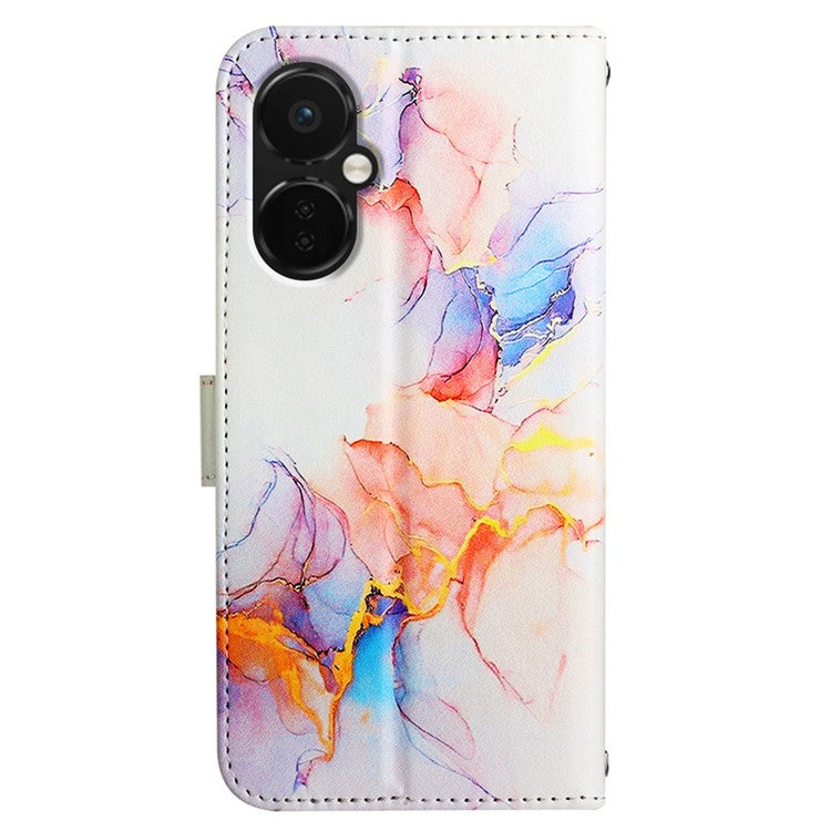 For OnePlus Nord CE 3 Lite 5G / Nord N30 5G Phone Case Marble Pattern YB Pattern Printing Leather Series-5 Phone Cover - Milky Way Marble White 004