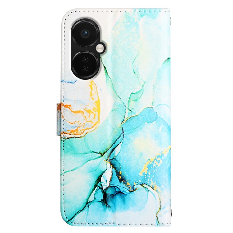 For OnePlus Nord CE 3 Lite 5G / Nord N30 5G Phone Case Marble Pattern YB Pattern Printing Leather Series-5 Phone Cover - Green 003