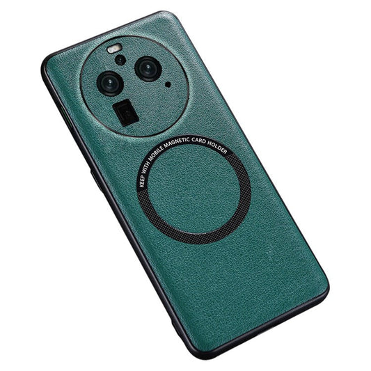Magnetic Phone Shell for Oppo Find X6 Pro PU Leather+PC+TPU Cell Phone Cover Phone Case - Green