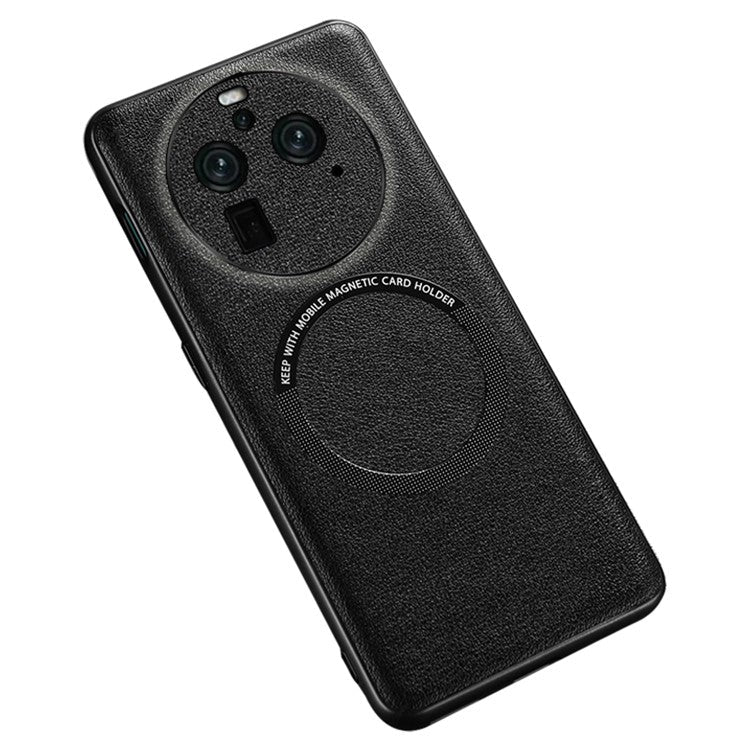 Magnetic Phone Shell for Oppo Find X6 Pro PU Leather+PC+TPU Cell Phone Cover Phone Case - Black