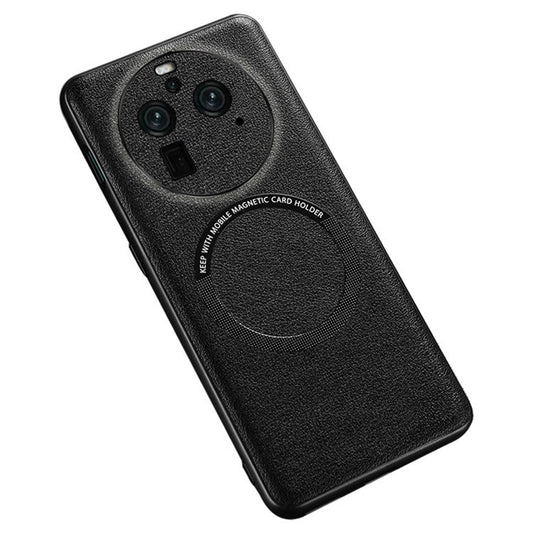 Magnetic Phone Shell for Oppo Find X6 Pro PU Leather+PC+TPU Cell Phone Cover Phone Case - Black