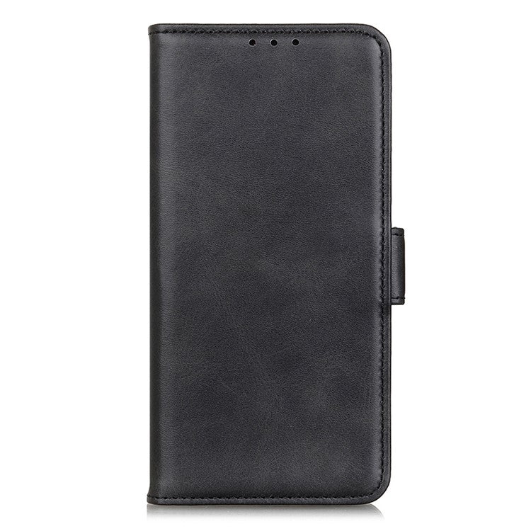 For Google Pixel 7a Phone Leather Case Cowhide Texture Phone Cover with Stand Wallet - Black