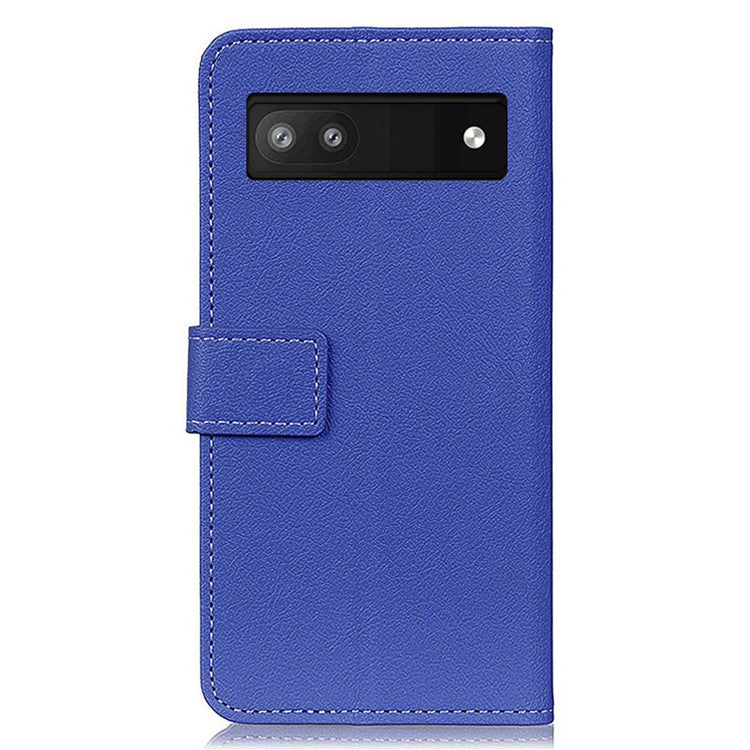 For Google Pixel 7a Anti-drop Leather Phone Case Wallet Stand Cell Phone Cover - Blue