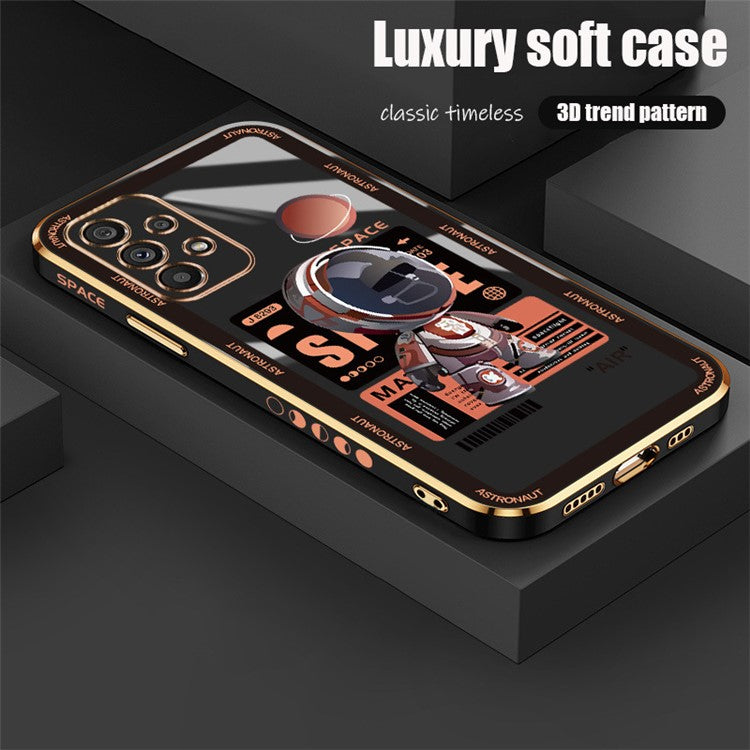 RZANTS For Samsung Galaxy A52 4G / 5G / A52s 5G Phone Case Spaceman Pattern Soft TPU Electroplating Cover - Black